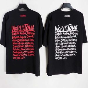 Men's T-Shirts 22ss Vetements Back Graffiti Letters Print TShirt Men Women High Street Fashion Loose Black TShirt Top J230427