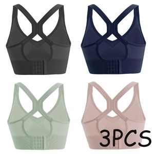 Sütyen 3pcs Kadınlar için iç çamaşırı seksi spor iç çamaşırı dikişsiz çapraz siere tankları üst kablosuz bralette push up sütyen 230426