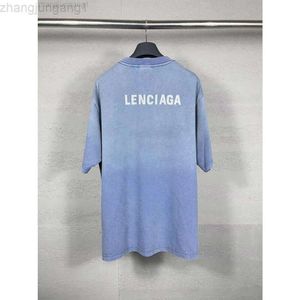 24SS Designer Balencaigaity Camiseta Balanciaga B Família Paris Carta Clássica Bordado Spray Macaco Frito Sal Lavado Água Usado Velho e Desgastado Camiseta de Manga Curta