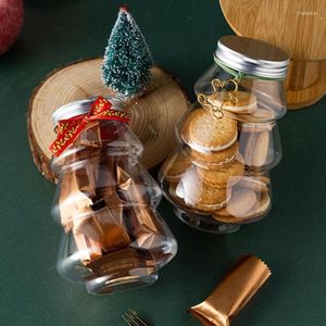 Storage Bottles 6pcs 500ml Christmas Tree Clear Candy Jar Multifunction Organization For Year Birthday Guest Favor Drop