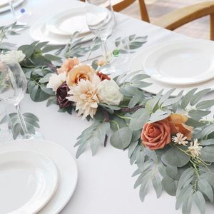 Dekorativa blommor Simulering Rose Rattan Table Decoration El Banket Vine Wreath Wedding Arch Flower Ornament