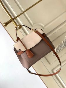 10a Ayna Kalite Tasarımcıları Küçük Dauphine Kilit Çantalar 28cm Kadınlar Ters Tuval Çanta Lüks Gerçek Deri Cowhide Trim Cüzdan Crossbody Omuz Kayışı Çanta Kutu