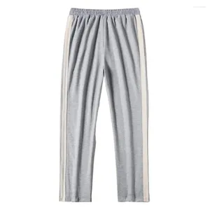 Pantaloni da uomo Pantaloni da uomo con tasca laterale Pantaloni sportivi versatili a gamba larga a righe comodi ed eleganti per