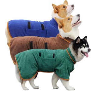 タオルマイクロファイバー乾燥犬服ウルトラ吸収犬バスローブバスタオル猫のための柔らかい乾燥子犬ミディアムビッグドッグ