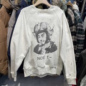 Felpe con cappuccio da uomo Felpe Saint Michael Girocollo di alta qualità Pullover larghi Stampa margherita Stile giapponese Maglione Harajuku Abbigliamento uomo Coppia Top T231127