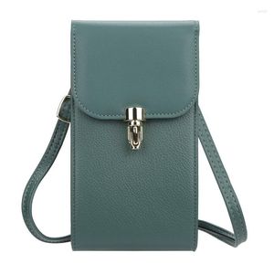 Wallets Bolsa de celular feminino Fivelelle Wallet Versão de cor sólida versátil de grande capacidade Zipper Messenger