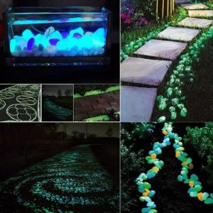 5000pcs Karanlık Bahçe Pebbles Glow Taşlar Walkways için Kaya Bahçe Yolu Veranda Çim Bahçe Bahçesi Dekor Aydınlık Taşlar Toptan