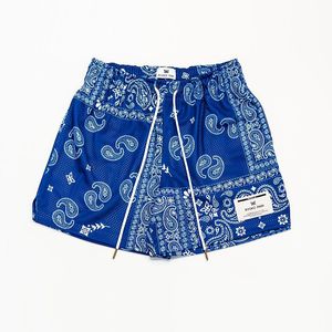 Lässiger Sommer-Polyester-Druck, schnell trocknend, mit Kordelzug, Basketball-Sportshorts für Männer