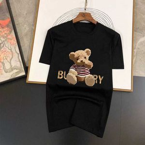 Men's T-Shirts 2023 New Luxury Brand Alphabet Bear Print Sports Men Women Daily Leisure Cotton T-Shirt Oversized Short Sleeve Summer Cloing G230427