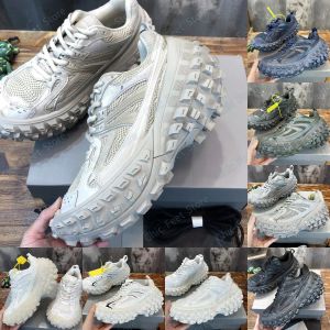 Designer Shoes Bouncer Sneaker Women Men Tire Shoes Rubber Dad Chunky Sneaker Worn-Out effect Casual Fashion Beige Mesh and Nylon Shoe Size 35-45