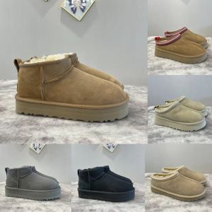 Designer Women Boot Tasman tofflor män startar fur australia ultra mini plattform uglys korta vinter snö stövlar tazz ullskor varma fluffiga bootes