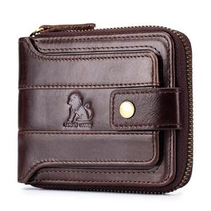 محفظة Laoshizi-Cartera de Cuero Genoino Para Hombre Billetera Rfid Multifuncion Bolso Almacenamiento Mondero Tarjetero284o