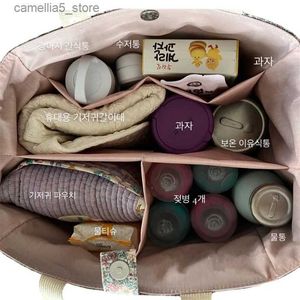 Сумки для подгузников Ins Корейский стиль Цветочная сумка для мамы и ребенка Многофункциональная сумка большой емкости Портативная сумка для мамы Сумка на плечо Baby Q231127