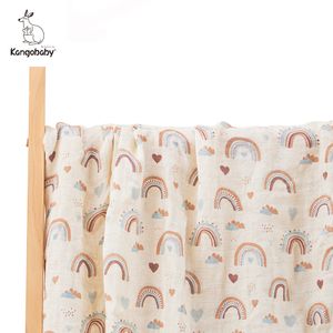 Blankets Swaddling Kangobaby70% Bamboo 30% Cotton Baby Swaddle Wraps Muslin born Big Diaper Quilt 230426