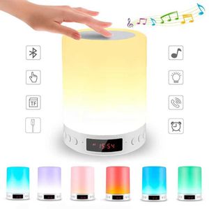 Luci Luce notturna colorata con altoparlante Bluetooth senza fili Carica USB Controllo Pat portatile Colori LED Lampada da tavolo da tavolo Supporto TF Card AA230426