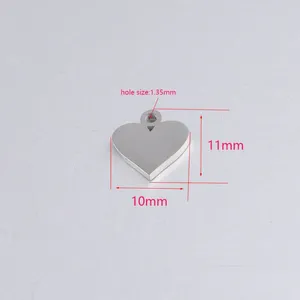 Takım Aksesuarları Kolye Paslanmaz Çelik 5 PCS 10 11mm Ayna Kalp Şekli El Yapımı Bilezik DIY KEYİ/KOLE