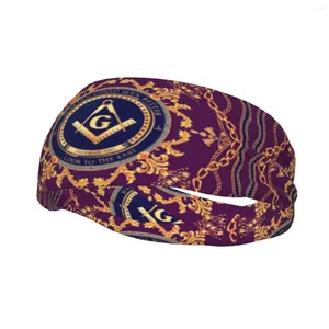 Berets Custom Freemason Baroque Design Fatband Men Kobiety wilgoć Notacja Masońskiego Masona Trening Pałąk do biegania