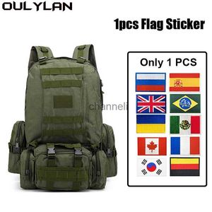 Backpacking Packs Ouylan 55L Tactical Ryggsäck Kapacitetsväska utomhus rese vandring vandring ryggsäck vattentät molle kombination camping väska yq231127