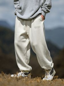 Jogginghose mit geflockten Buchstaben, bedruckt, schweres Gewicht, entspannte Jogger, Oberbekleidung, Kordelzug, Jogginghose, Herren, lässig, Harems-Cargohose, lange Sporthose, Herrenhose, M-3XL