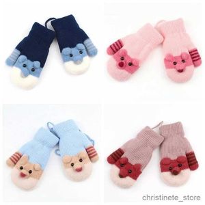 Children's Mittens Years Cartoon Mittens With Child Warm Gloves Kids Autumn Knitted Gloves Cute Winter Gloves For Boy and Girls