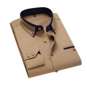 Herrenhemden Qualität Herrenhemd Langarm Twill Solide Gestreiftes Kleid Business Büro Freizeithemd Slim Fit Herrenhemden P230427