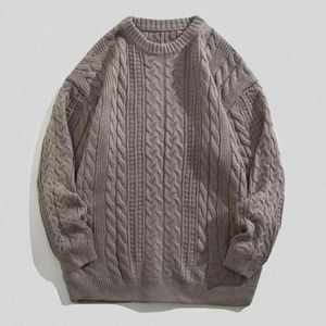 Maglioni da uomo Maglione a maniche lunghe da uomo Accogliente autunno inverno Maglia allentata intrecciata Girocollo elastico Morbido pullover caldo antirestringente