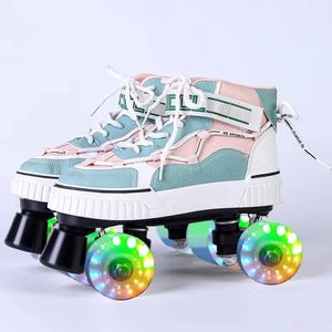 Inline Roller Skates Shoes for Men Women Sliding Training Sneakers with 4 Wheels 2 Lines Double Row High Quality Factory Direct 231128