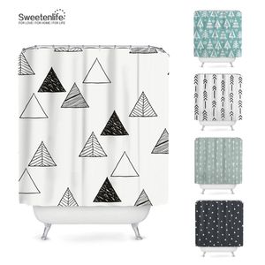 Perdeler Tatlandırma Nordic Style Duş Perde Kumaş Polyester Perdeler Banyo için 2018 Yeni Su Geçirmez Banyo Perdeleri Özelleştir