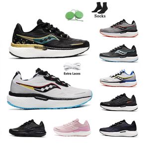 Saucony Triumph 19 Laufschuhe Schwarz, Weiß, Grün, Pink, bequem, leicht, stoßdämpfend, atmungsaktiv Herren- und Damen-Coach-Sportschuhe Größe 36-45