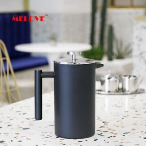 Strumenti Caffettiera French Press in acciaio inossidabile Caffettiera a doppia parete Caffettiera manuale di grande capacità Macchina per caffè espresso