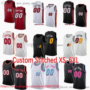 Camisa de basquete XS-6XL costurada personalizada 22 JimmyButler 13 BamAdebayo 14 TylerHerro 42 KevinLove 4 VictorOladipo 2 GabeVincent 31 MaxStrus 55 DuncanRobinson