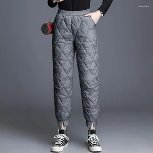 Женские брюки, зимние шаровары для женщин, 2024, брюки с высокой талией и карманами, разделенные брюки, женские утепленные пуховые брюки, повседневная одежда P002