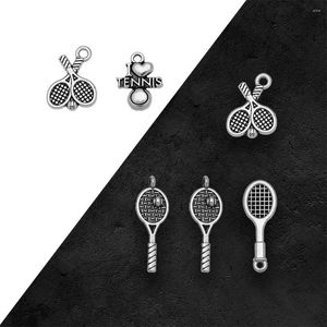Charms antik silverpläterad tennis badminton racket hängen för diy örhänge smycken gör fynd leveranser tillbehör