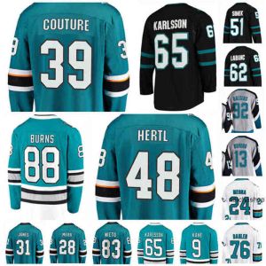 Maglie da hockey San Jose Brent Burns Logan Couture Tomas Hertl Erik Sson Timo Meier Matt Nieto Kevin Labanc SJS Custom Ed Men Ice H