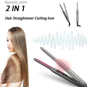 Curling Irons 2 IN 1 Hair Straightener And Curler Flat Iron Machine Wave Plate Crimper Professional Styling Appliances Salon Tools Hair Plank Q231128
