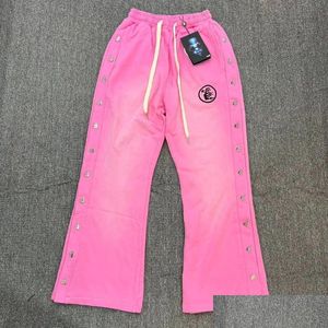 Męskie spodnie Plus Washed Pink Oversizes Mężczyźni Kobiety 1 wysokiej jakości joggery spodnie dresowe upuszczenie odzieży otvwi