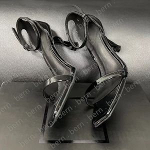 Luxury Women's 7/8/10cm High-heeled Sandals Boots One Line Buckle Summer Open Toe Sandals with Box Size 34-42