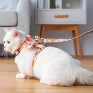 Prowadzi hurtowa ewentualna kamizelka dla zwierząt domowych i smycz zwierzaka spacery w klatce piersiowej japoński w stylu kota psa kołnierza trakcja lina