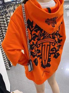 Ch designer kleding heren sweatshirts luxe casual hoodie hart oranje zwaard sanskriet kruis driedimensionale totem printliefhebbers 'Terry Hooded Sweater Chromes