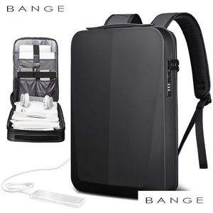 Casos de laptop Mochila Bange Novo Negócio Mens Plástico Hard Shell Saco de Computador À Prova D 'Água Usb Atacado Drop Delivery Computadores Rede DHC0J