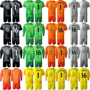 Club Team 22/23 Man Soccer GK Thibaut Courtois Jersey Set Goalkeeper Long Sleeve Robert Sanchez 28 Djordje Petrovic 1 Kepa Arrizabalaga Football Shirt Kits QieErXi