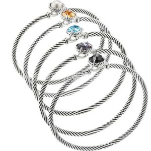 mit Box DY Designer Perlen Kopf Runde Charm Armbänder für Damen Herren Mode Vielseitig Twisted Wire 18 Karat Vergoldung Mehrfarbiges Diamantarmband Luxusschmuck