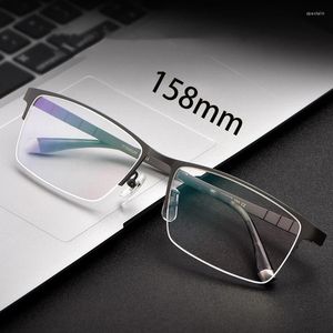 Óculos de sol Vazrobe 158mm Oversized Titânio Leitura Óculos Óculos Quadro Homens Semi Rimless Óculos Amplos para Prescrição de Alta Qualidade