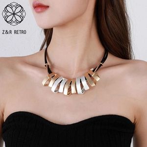 Pendant Necklaces Vintage Collare Chains Chokers Handmade Geometric Suspension Necklace For Women Korean Fashion Pendants Gothic Jewelry