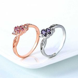 Band Ringe ZHOUYANG Ring für Frauen Elegante Art 3 Farbe CZ Kristall aushöhlen Rose Gold Farbe Engagement Modeschmuck R671 R777 Z0428