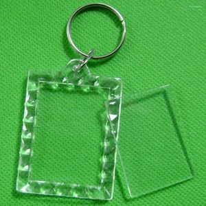Keychains Creative Transparent Insert PO Keychain DIY Split Ring Key Personlig akrylbildram Parjubileumsgåva