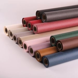 Förpackningspapper 6yarder Solid Color Kraft Paper Roll Bouquet Thicken Wrapping Paper Advanced Texture Flower Shop Holiday Gift Packaging Material 231127