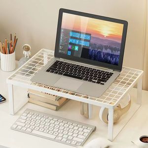 Suporte elevado para computador de mesa, base elevada para notebook em ferro forjado, suporte para armazenamento de escritório, suporte para monitor de mesa