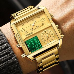 Relógios de pulso Moda Oversized Square Watch Men Top Waterproof Luminous WristWatch Mens Quartz Relógios