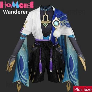 Anime Costumes Wanderer Cosplay Impact Balladeer Kunikuzushi Outfits Wig Hat Halloween Wanderer Scaramouche Cosplay Costume Zln231128